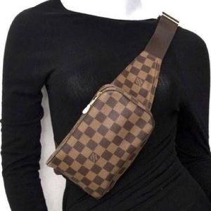 LOUIS VUITTON WAIST CHEST BUM 
Damier Ebene Geronimos CROSSBODY